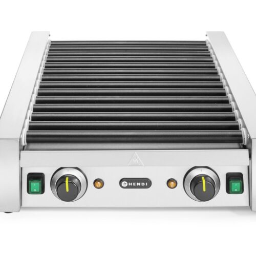 Dviejų zonų ritininis dešrelių grilis, HENDI, 14 ritinėlių, 230V/1480W, 520x650x(H)176mm