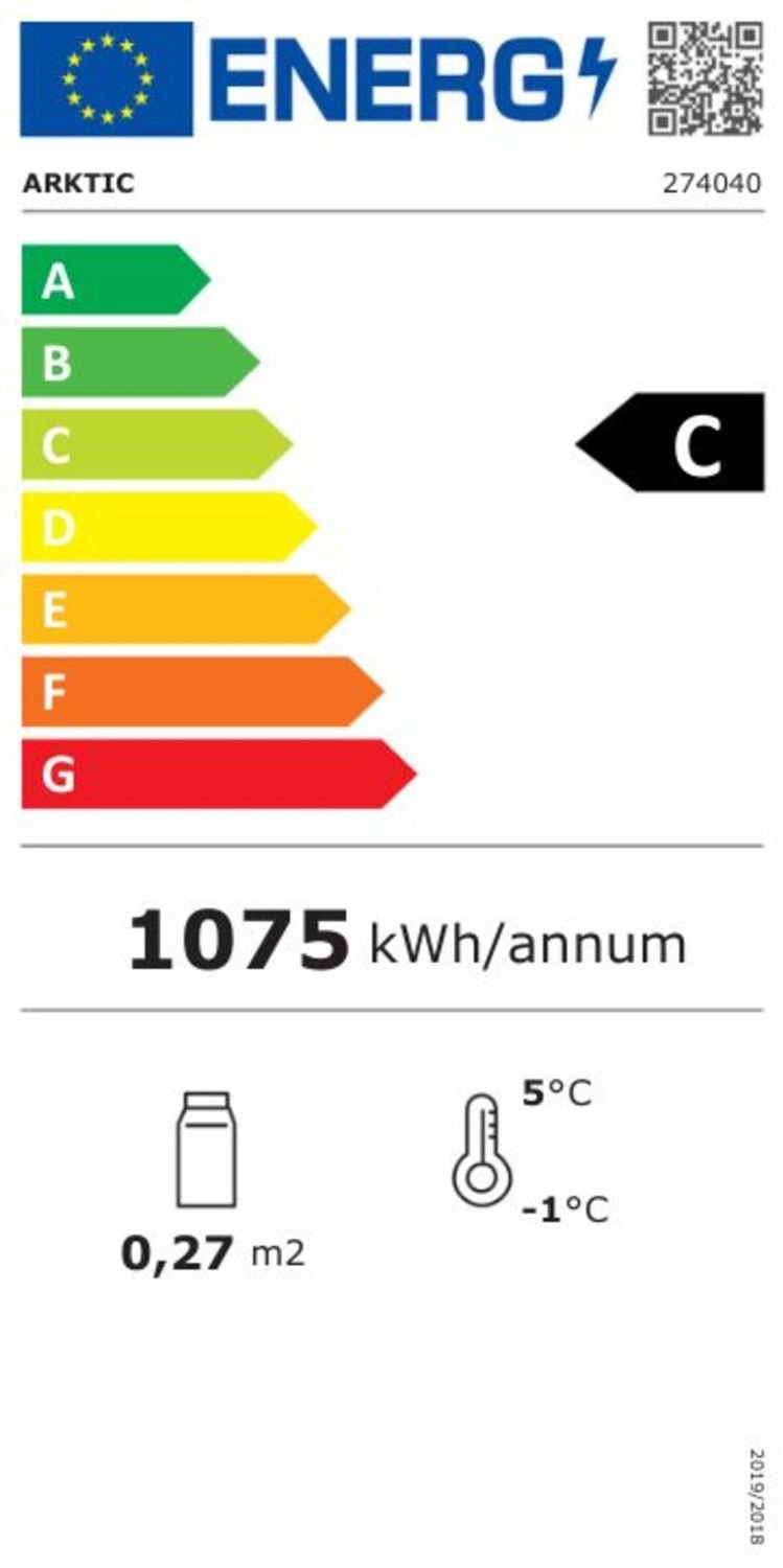 Suši vitrina, Arktic, Talpa: 5x GN 1/2 (H)40 mm (įskaitant indus)., Juodas, 220-240V/190W, 1800x420x(H)265mm