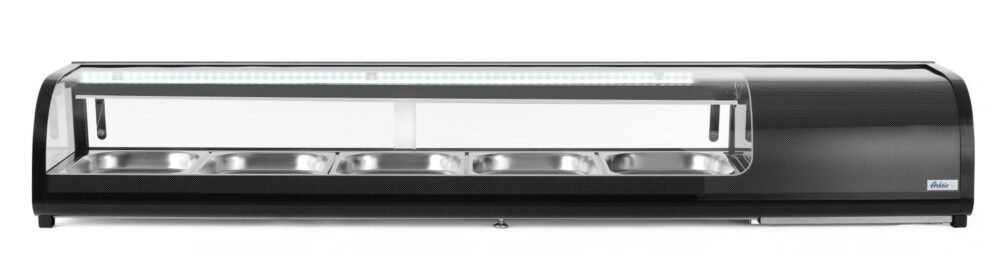 Suši vitrina, Arktic, Talpa: 5x GN 1/2 (H)40 mm (įskaitant indus)., Juodas, 220-240V/190W, 1800x420x(H)265mm