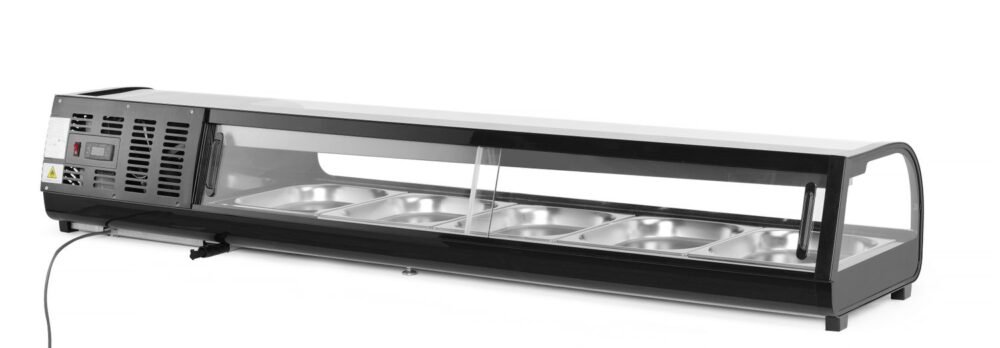 Suši vitrina, Arktic, Talpa: 5x GN 1/2 (H)40 mm (įskaitant indus)., Juodas, 220-240V/190W, 1800x420x(H)265mm