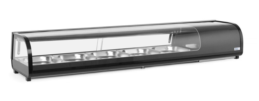 Suši vitrina, Arktic, Talpa: 5x GN 1/2 (H)40 mm (įskaitant indus)., Juodas, 220-240V/190W, 1800x420x(H)265mm
