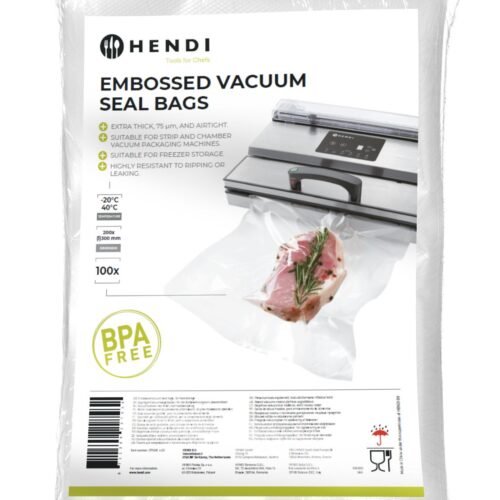 Reljefiniai vakuuminio sandarinimo maišeliai, HENDI, 100 vnt., 200x300mm