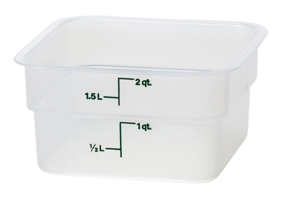 2SFSPP190_A1C0_1019_s01 Skaidrus polipropileninis konteineris maistui CamSquare, Cambro, 1,9L, Permatomas, 185x185x(H)100mm