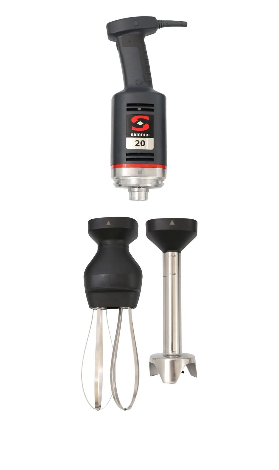 Rankinis maišytuvas su maišymo antgaliu ir kintamu plakimo antgaliu MB-21, Sammic, 230V/300W, ⌀82x514mm