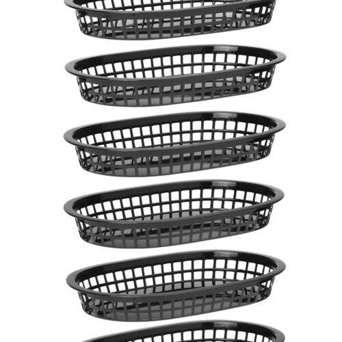 Krepšys duonai, ovalus, HENDI, Juodas, 6 vnt., 275x175x(H)38mm