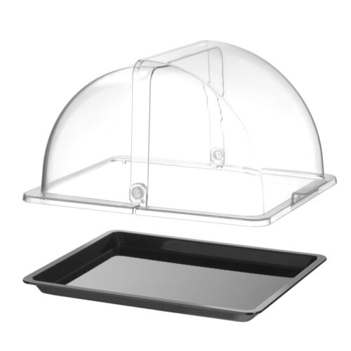 Vieno aukšto Roll-top vitrinėlė, HENDI, GN 1/2, Juodas, 325x265mm