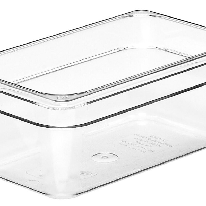 Konteineris Camwear GN 1/4 iš polikarbonato, Cambro, GN 1/4, 2,5L, Permatomas, 162x265x(H)100mm
