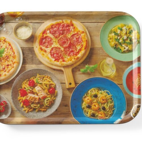 Neslystantis valgio padėklas, su atspaudais, HENDI, tasty pizza & pasta, 330x430mm