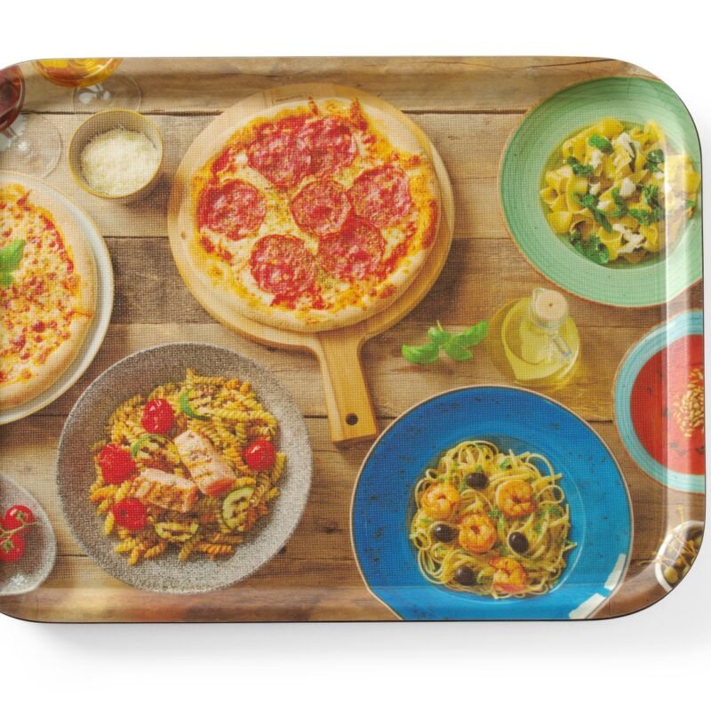 Neslystantis valgio padėklas, su atspaudais, HENDI, tasty pizza & pasta, 330x430mm