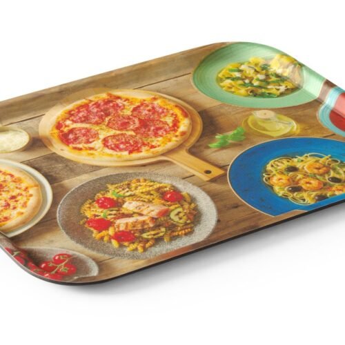 Neslystantis valgio padėklas, su atspaudais, HENDI, tasty pizza & pasta, 330x430mm