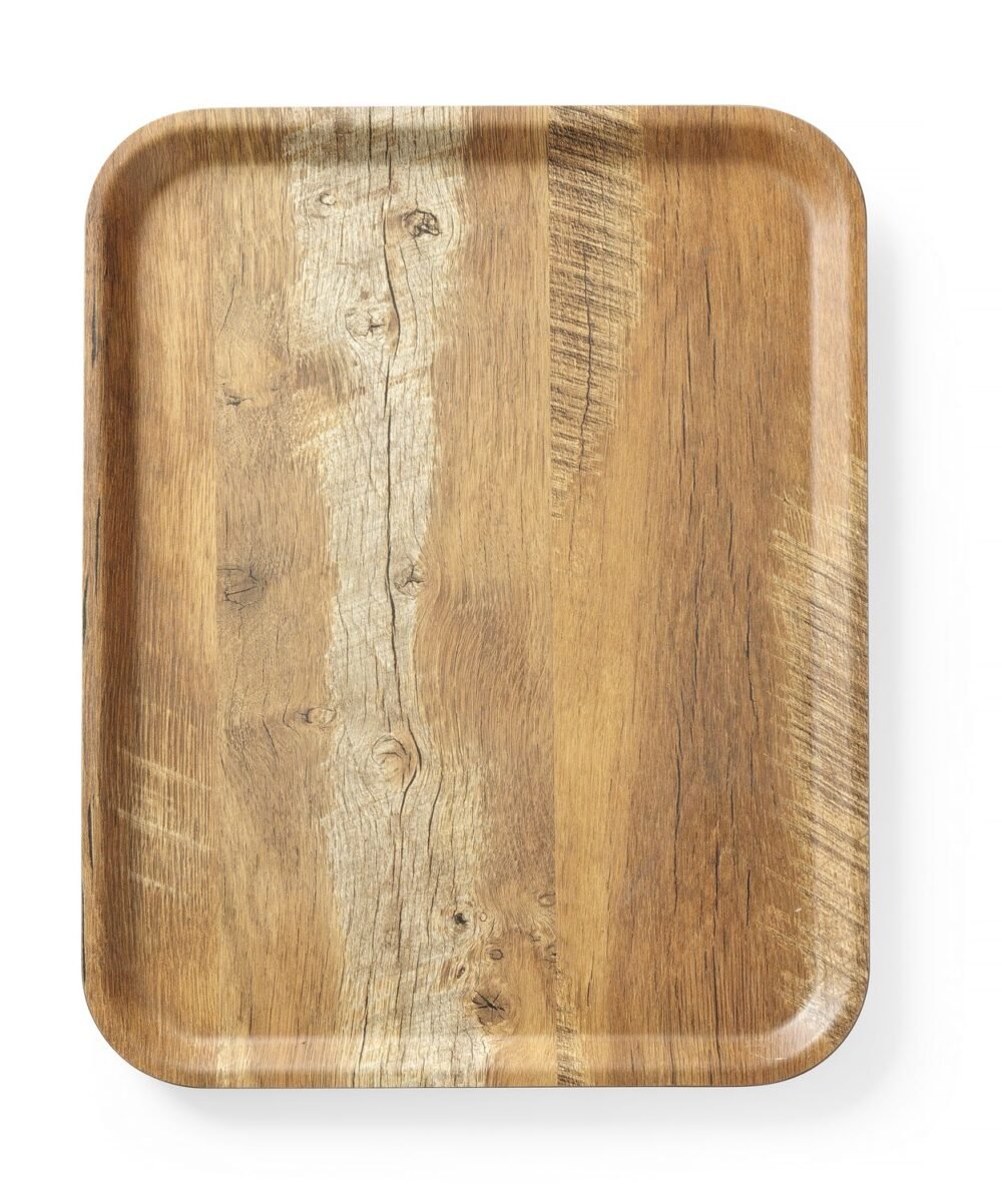Serviravimo padėklas su melamino laminatu, medžio raštu, AmerBox, Mediena, 330x430mm