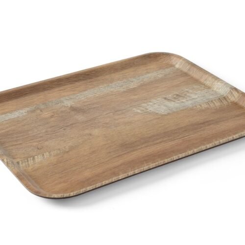 Serviravimo padėklas su melamino laminatu, medžio raštu, AmerBox, Mediena, 370x530mm
