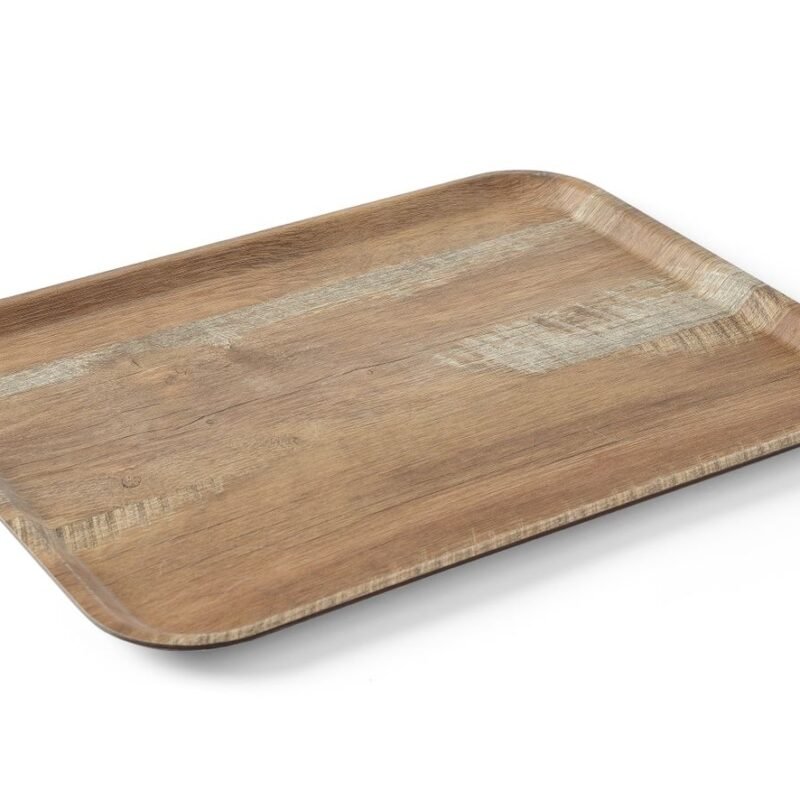 Serviravimo padėklas su melamino laminatu, medžio raštu, AmerBox, Mediena, 370x530mm