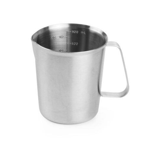 Plieninis ąsotis su matavimo skale, HENDI, 0,5L, ⌀90x(H)105mm