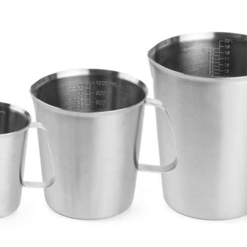 Plieninis ąsotis su matavimo skale, HENDI, 0,5L, ⌀90x(H)105mm