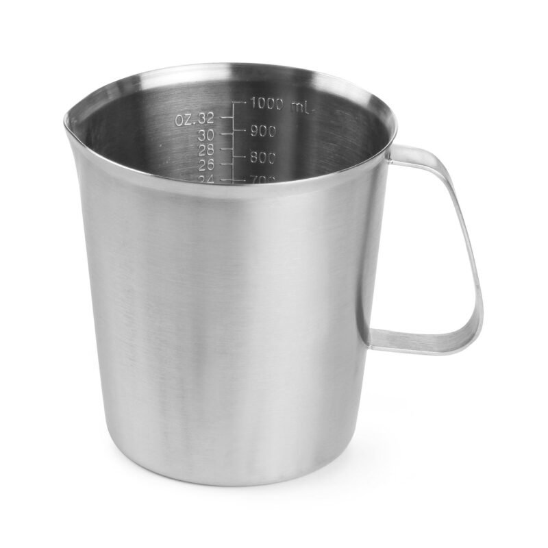 Plieninis ąsotis su matavimo skale, HENDI, 1L, ⌀120x(H)130mm