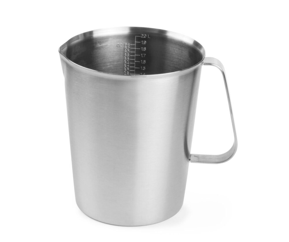 Plieninis ąsotis su matavimo skale, HENDI, 2L, ⌀140x(H)170mm