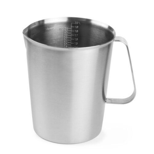 Plieninis ąsotis su matavimo skale, HENDI, 2L, ⌀140x(H)170mm