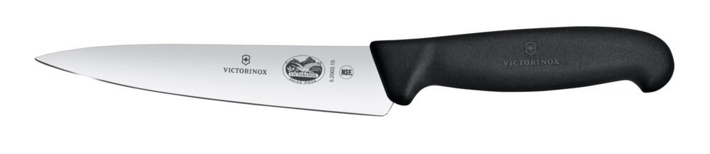 Virtuvinis peilis, platūs ašmenys, Victorinox, Juodas, (L)284mm