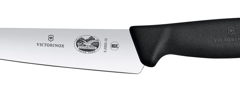 Virtuvinis peilis, platūs ašmenys, Victorinox, Juodas, (L)284mm