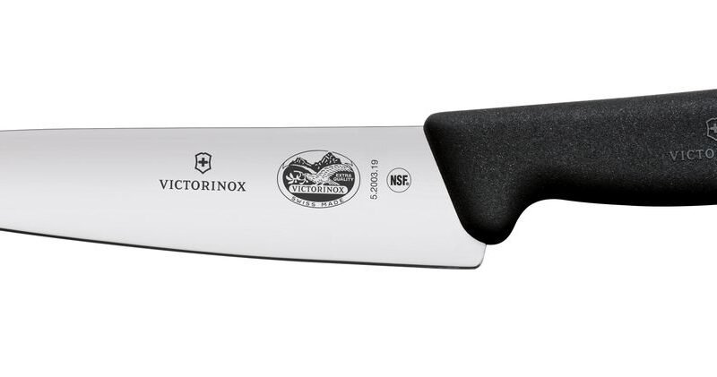 Virtuvinis peilis, platūs ašmenys, Victorinox, Juodas, (L)314mm