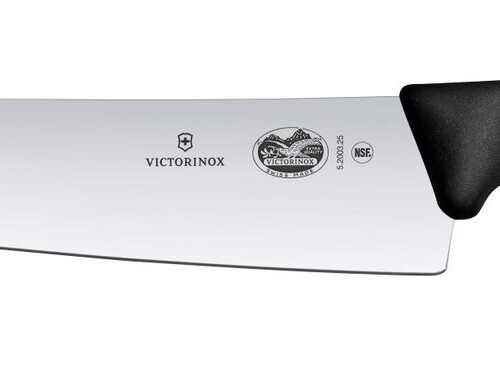 Virtuvinis peilis, platūs ašmenys, Victorinox, Juodas, (L)380mm