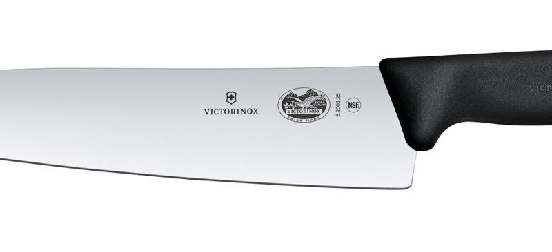 Virtuvinis peilis, platūs ašmenys, Victorinox, Juodas, (L)380mm