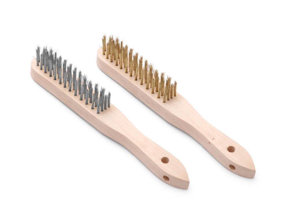 Žalvario ir nerūdijančiojo plieno vielinių šepetėlių rinkinys - 2 vnt, HENDI, 2 vnt., (L)290mm