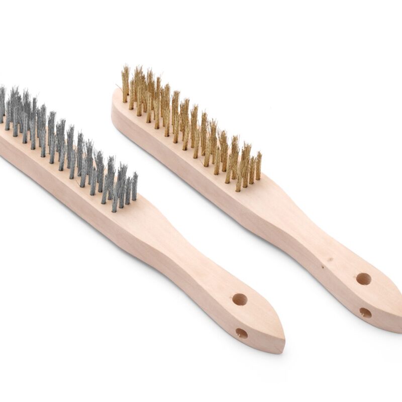 Žalvario ir nerūdijančiojo plieno vielinių šepetėlių rinkinys - 2 vnt, HENDI, 2 vnt., (L)290mm