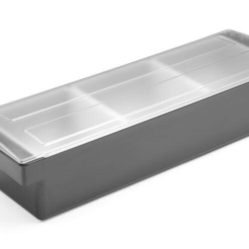 Barmeno dėžutė gėrimų priedams – 3 įdėklai, BarUp, Juodas, 480x150x(H)100mm