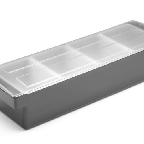 Barmeno dėžutė gėrimų priedams – 4 įdėklai, BarUp, 480x150x(H)100mm