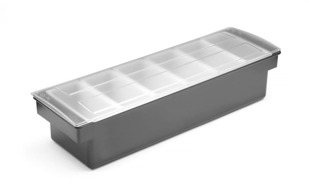 Barmeno dėžutė gėrimų priedams – 6 įdėklai, BarUp, 480x150x(H)100mm