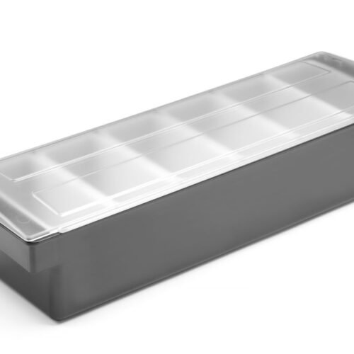 Barmeno dėžutė gėrimų priedams – 6 įdėklai, BarUp, 480x150x(H)100mm
