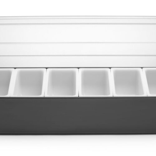 Barmeno dėžutė gėrimų priedams – 6 įdėklai, BarUp, 480x150x(H)100mm