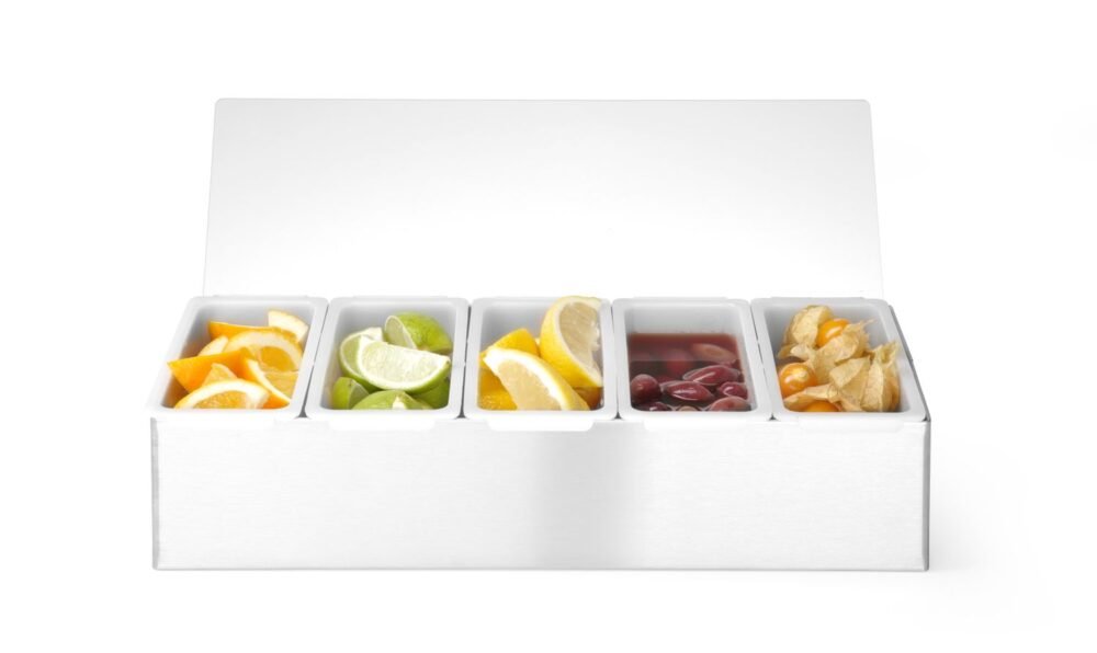 Baro konteineris gėrimų priedams, BarUp, 5 konteineris, 375x140x(H)90mm