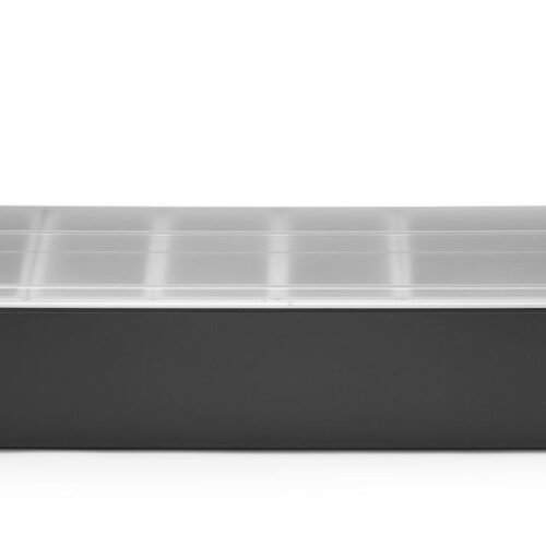 Baro konteineris gėrimų priedams – 5 įdėklai, BarUp, Juodas, 480x150x(H)100mm