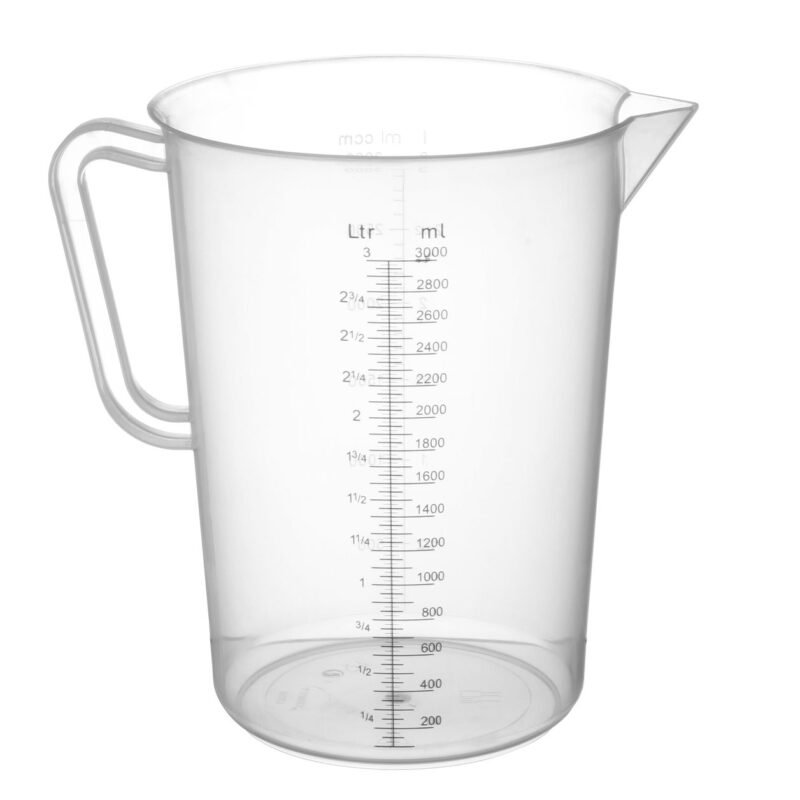 Polipropileno ąsotis su matavimo skale, HENDI, 3L, ⌀160x(H)240mm