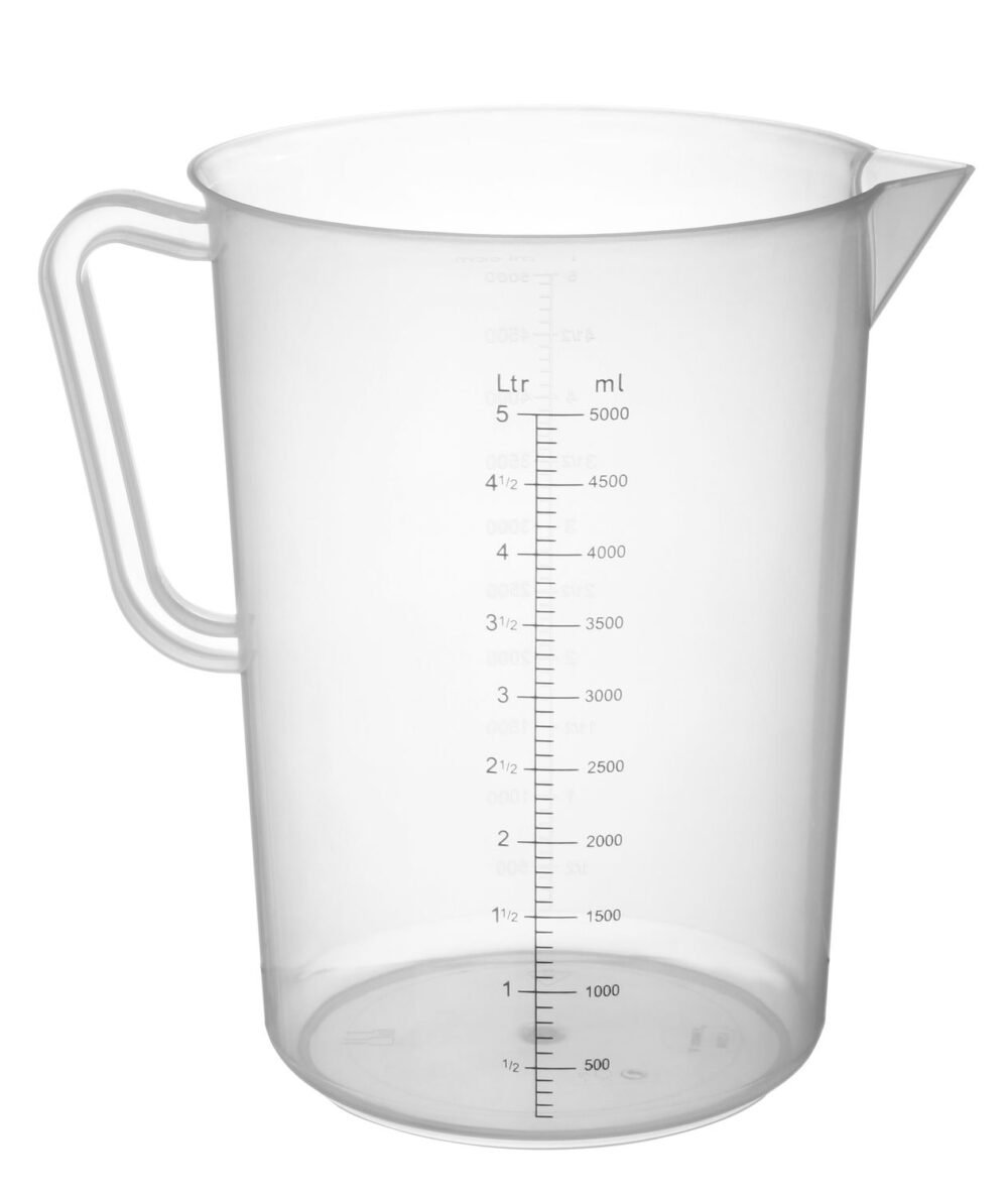 Polipropileno ąsotis su matavimo skale, HENDI, 5L, ⌀190x(H)270mm