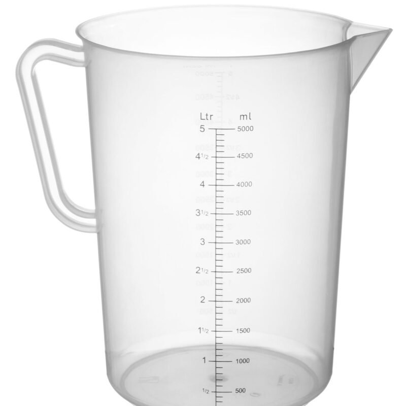 Polipropileno ąsotis su matavimo skale, HENDI, 5L, ⌀190x(H)270mm