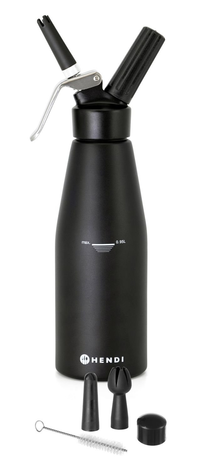 Grietinėlės plakiklis, HENDI, Kitchen Line, 0,95L, Juodas, ⌀95x(H)320mm