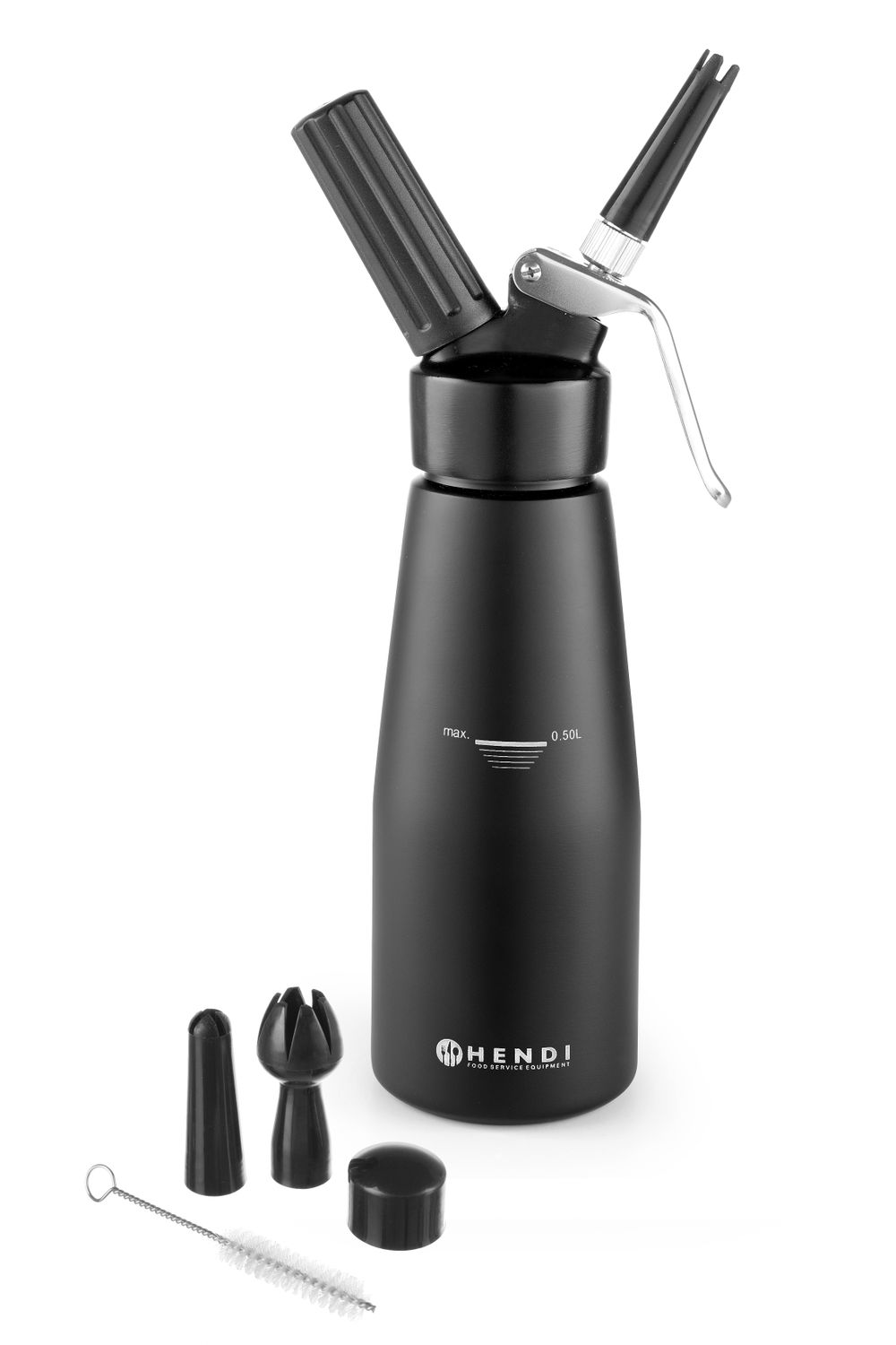 Grietinėlės plakiklis, HENDI, Kitchen Line, 0,5L, Juodas, ⌀80x(H)260mm