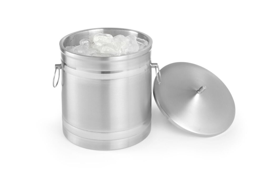 Ledo konteineris dvigubomis sienelėmis, BarUp, 5L, Sidabro, ⌀200x(H)230mm