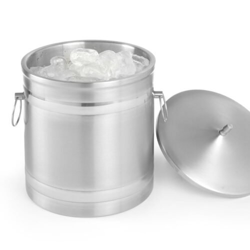 Ledo konteineris dvigubomis sienelėmis, BarUp, 5L, Sidabro, ⌀200x(H)230mm