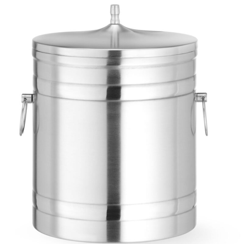 Ledo konteineris dvigubomis sienelėmis, BarUp, 5L, Sidabro, ⌀200x(H)230mm