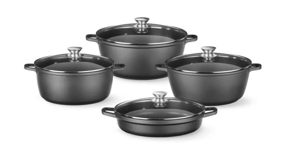 Troškintuvas su nelimpančia danga, HENDI, 7L, Juodas, 367x290x(H)122mm