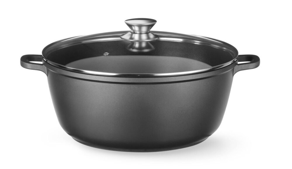Troškintuvas su nelimpančia danga, HENDI, 7L, Juodas, 367x290x(H)122mm