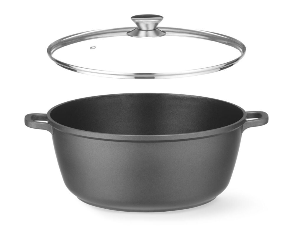 Troškintuvas su nelimpančia danga, HENDI, 7L, Juodas, 367x290x(H)122mm
