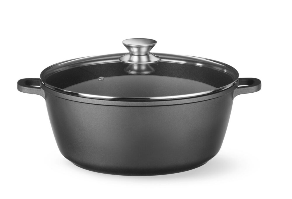 Troškintuvas su nelimpančia danga, HENDI, 7,5L, Juodas, 387x310x(H)130mm