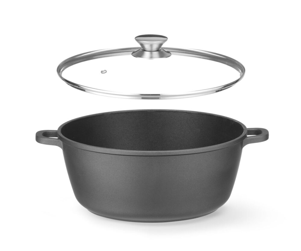 Troškintuvas su nelimpančia danga, HENDI, 7,5L, Juodas, 387x310x(H)130mm