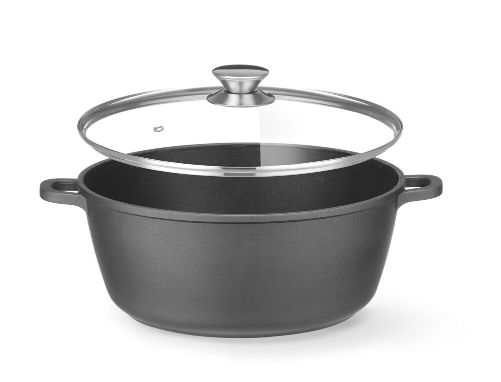 Troškintuvas su nelimpančia danga, HENDI, 7,5L, Juodas, 387x310x(H)130mm